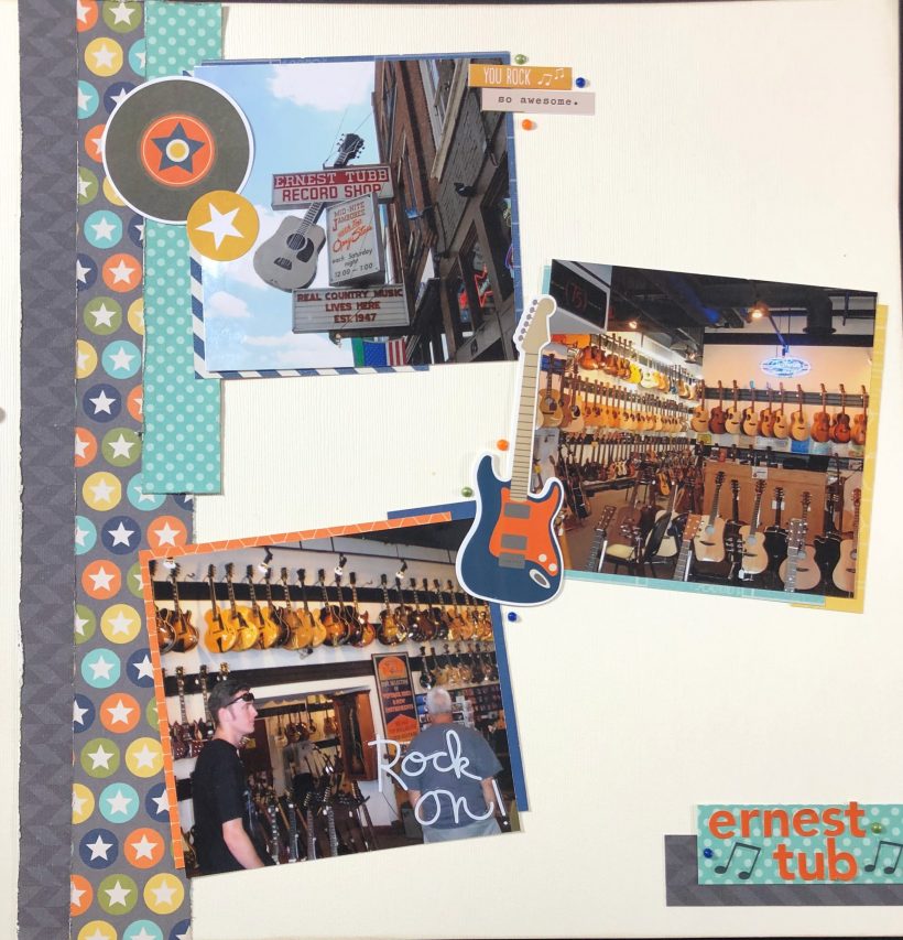 Travel scrapbook layout